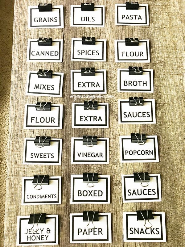 DIY Pantry Labels